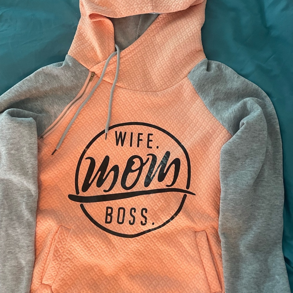 Source Unknown Coral and Gray Hoodie